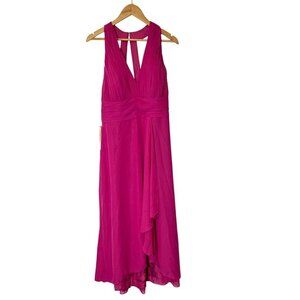 NWT JJ's HOUSE A-line V-Neck Asymmetrical Chiffon Bridesmaid Maxi Dress # Size 1